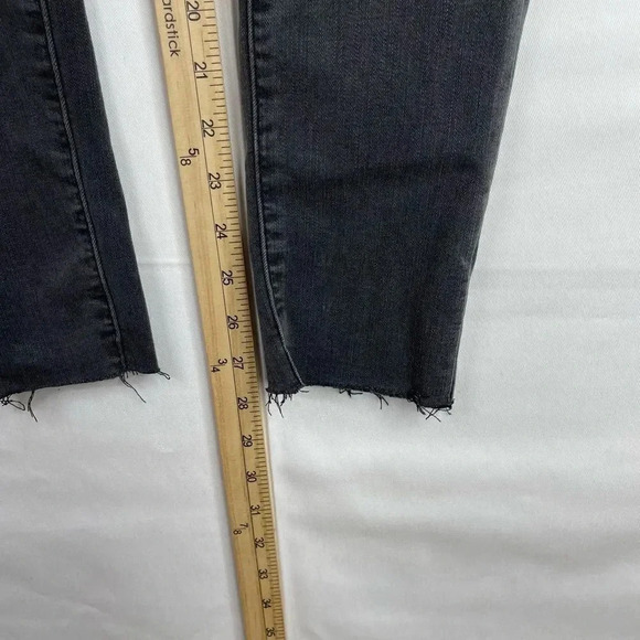Madewell 9” Mid Rise Raw Hem Skinny Black Gray Jeans - Picture 6 of 11
